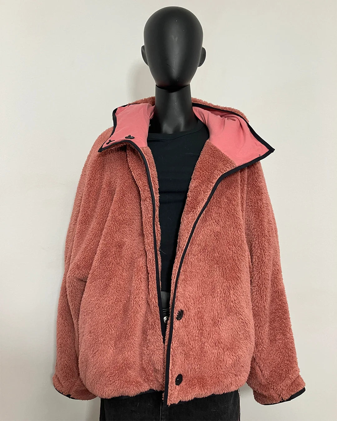 *One Of A Kind / Prototype* Classic Faux Fur Parka Jacket | Rose Quartz Cat - LARGE