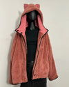 *One Of A Kind / Prototype* Classic Faux Fur Parka Jacket | Rose Quartz Cat - LARGE