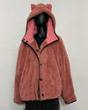 *One Of A Kind / Prototype* Classic Faux Fur Parka Jacket | Rose Quartz Cat - LARGE