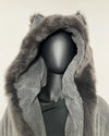 *One Of A Kind / Prototype* Classic Luxury Long Faux Fur Robe | Grey Fox  - MEDIUM