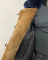 *One Of A Kind / Prototype* Brown Bear Faux Fur Long Coat | Indigo Wolf Collar - MEDIUM