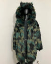 *One Of A Kind / Prototype* "We Are All Animals" Classic Faux Fur Coat | Camo Cat - MEDIUM