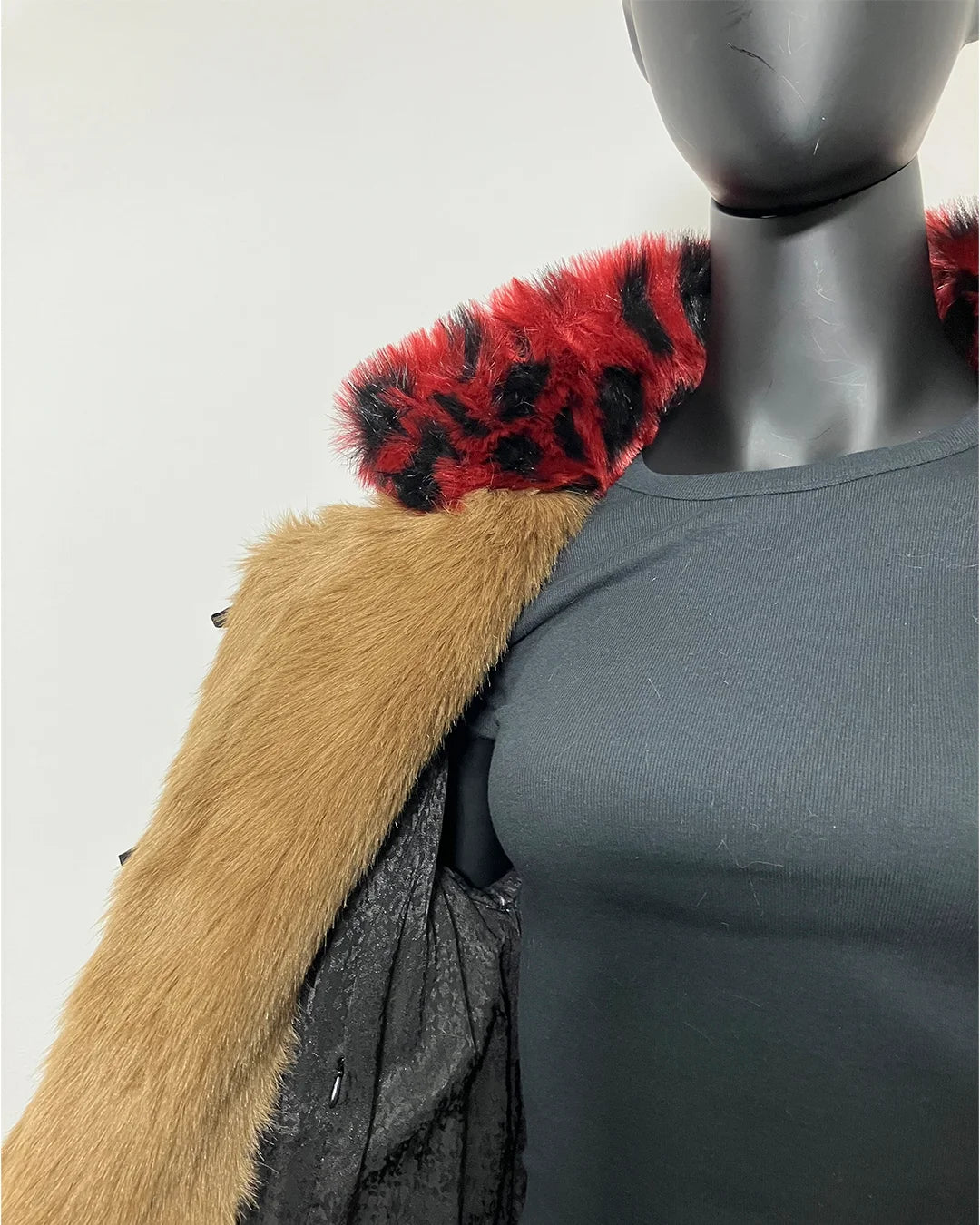 *One Of A Kind / Prototype* Brown Bear Faux Fur Long Coat | Wild Cat Collar - MEDIUM