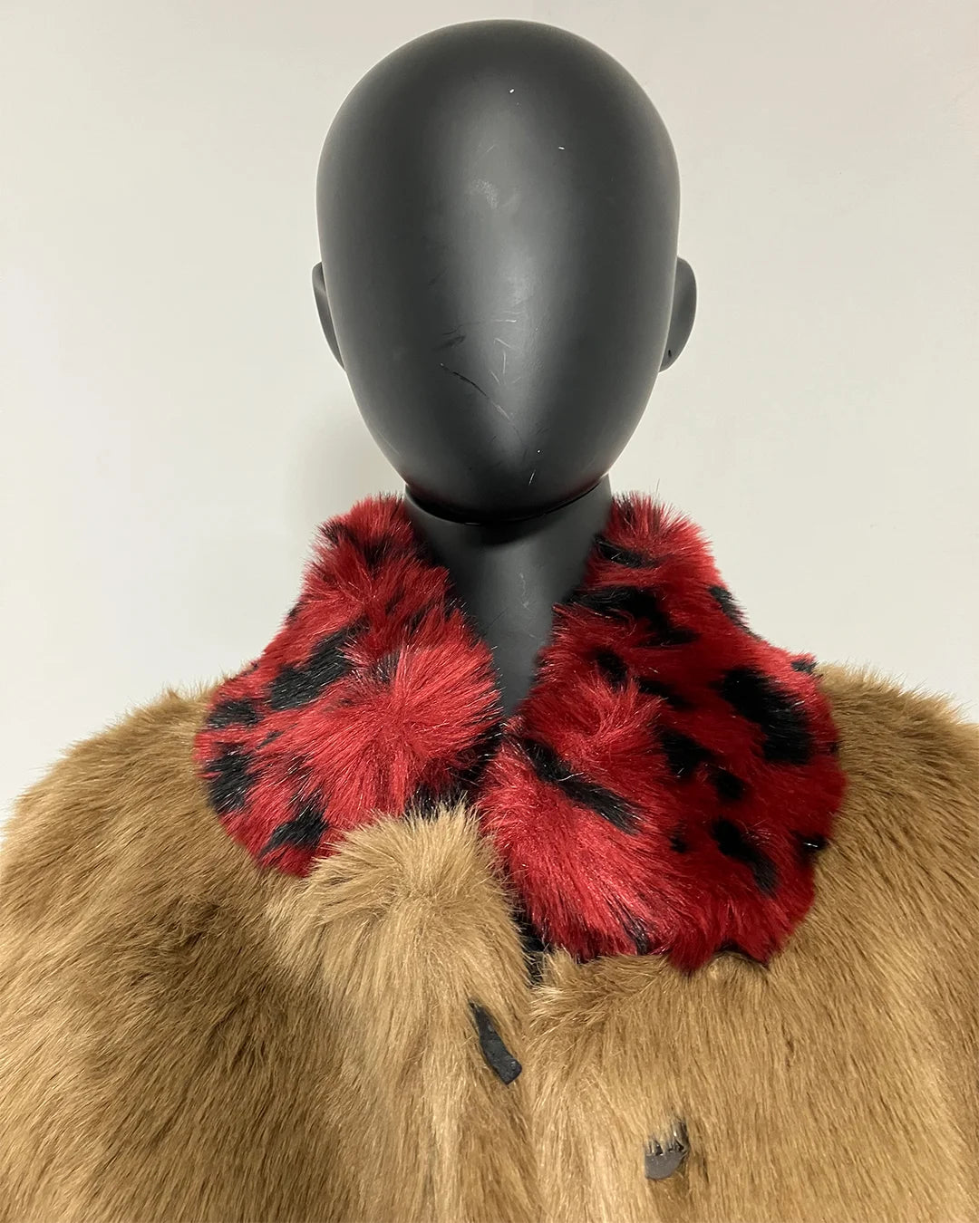 *One Of A Kind / Prototype* Brown Bear Faux Fur Long Coat | Wild Cat Collar - MEDIUM