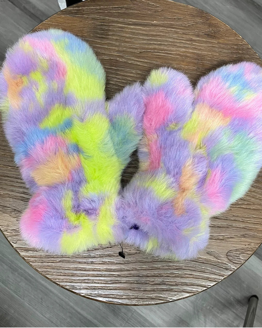 *One Of A Kind / Prototype* Sherbert Faux Fur Mittens - SMALL