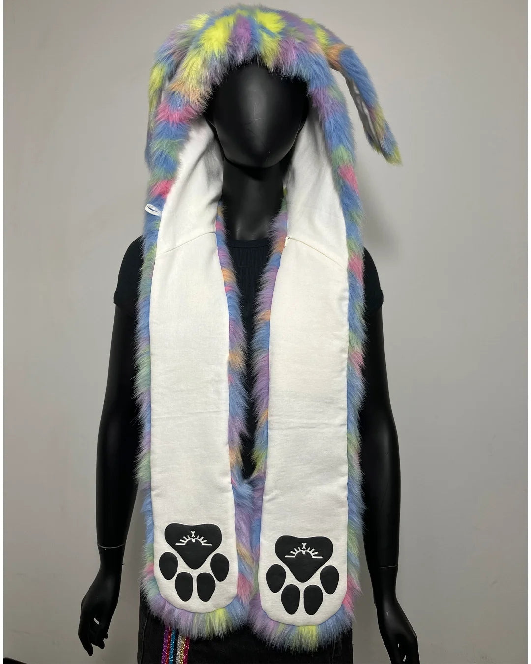 *One Of A Kind / Prototype* Faux Fur Hood | Pastel Bunny