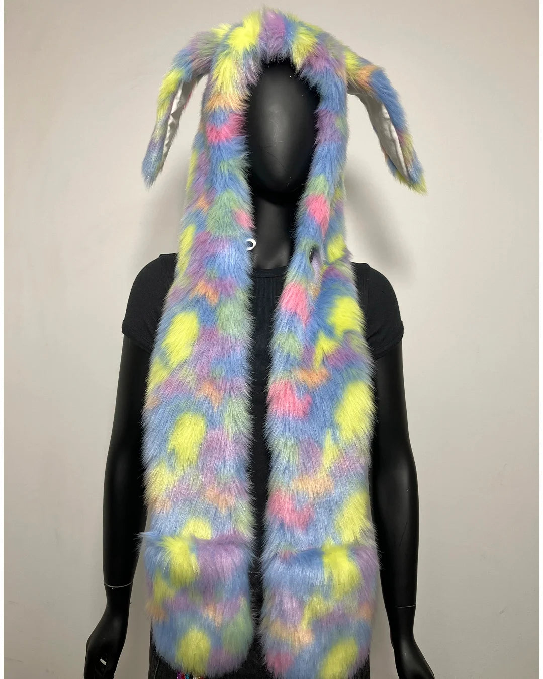 *One Of A Kind / Prototype* Faux Fur Hood | Pastel Bunny