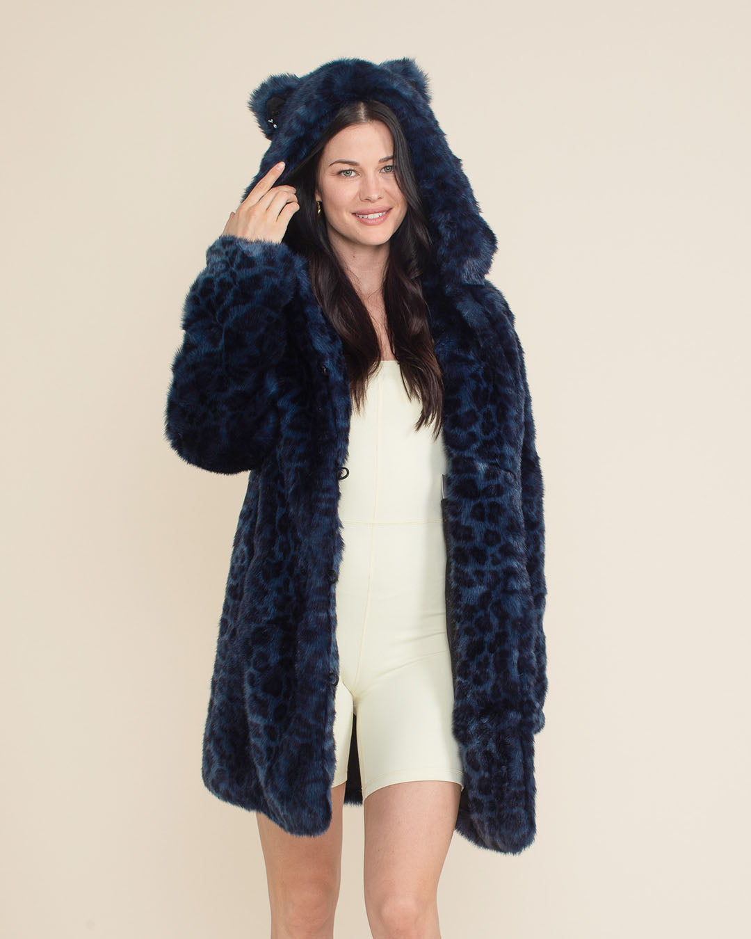 Indigo Leopard Classic Collector Edition Faux Fur Coat | Women's ...