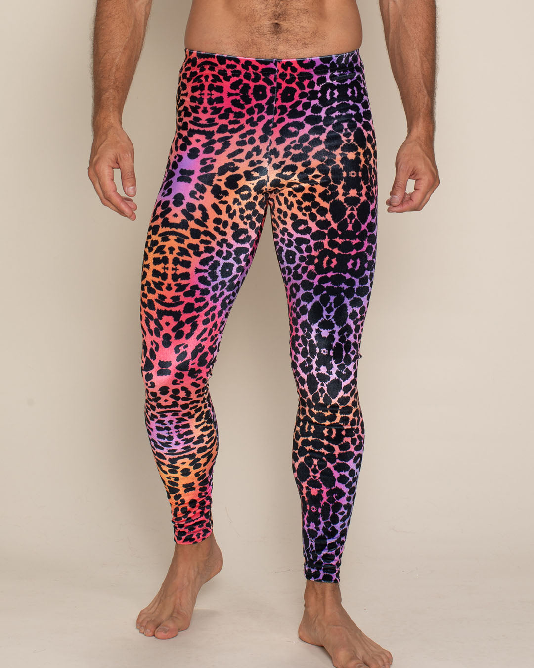 Sunset Leopard Velvet Leggings | Men&#39;s