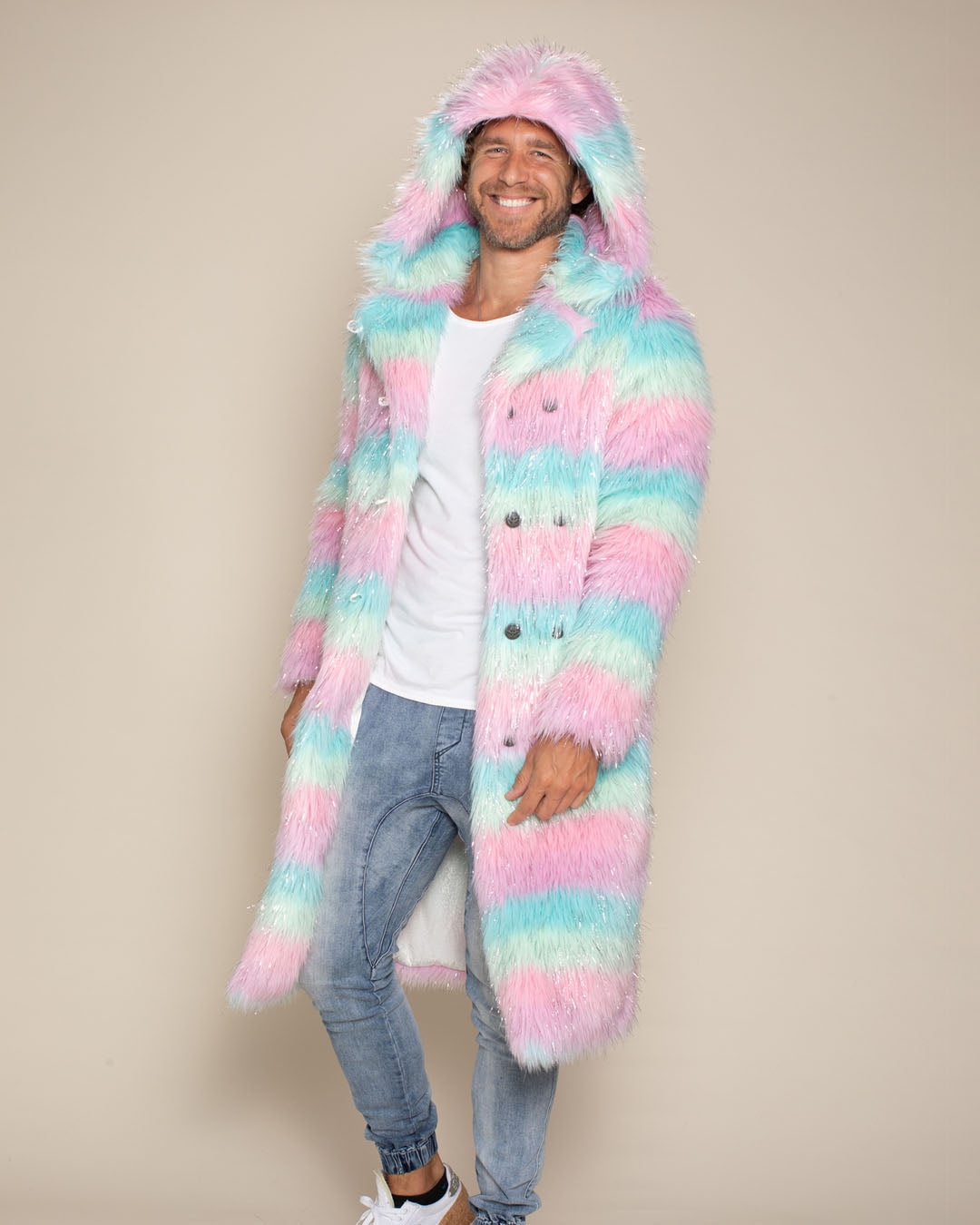 Doll Party Hooded Collector Edition Faux Fur Calf Length Coat | Men&#39;s