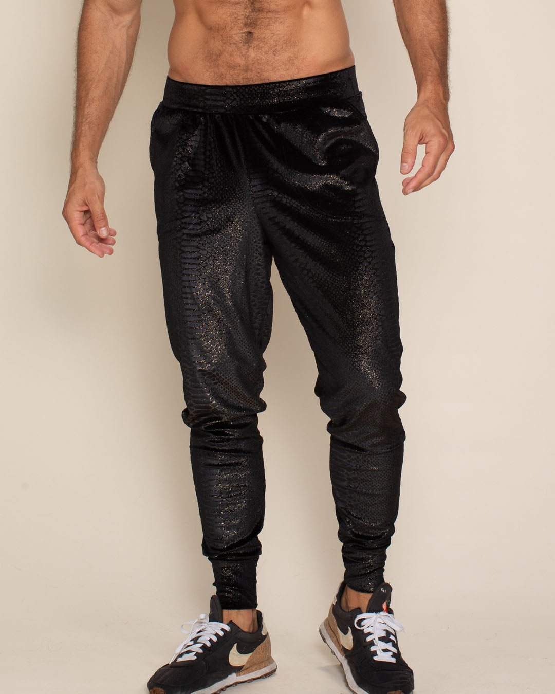 Shiny black joggers outlet