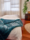 Faux Fur Throw with Ice Leopard Design
