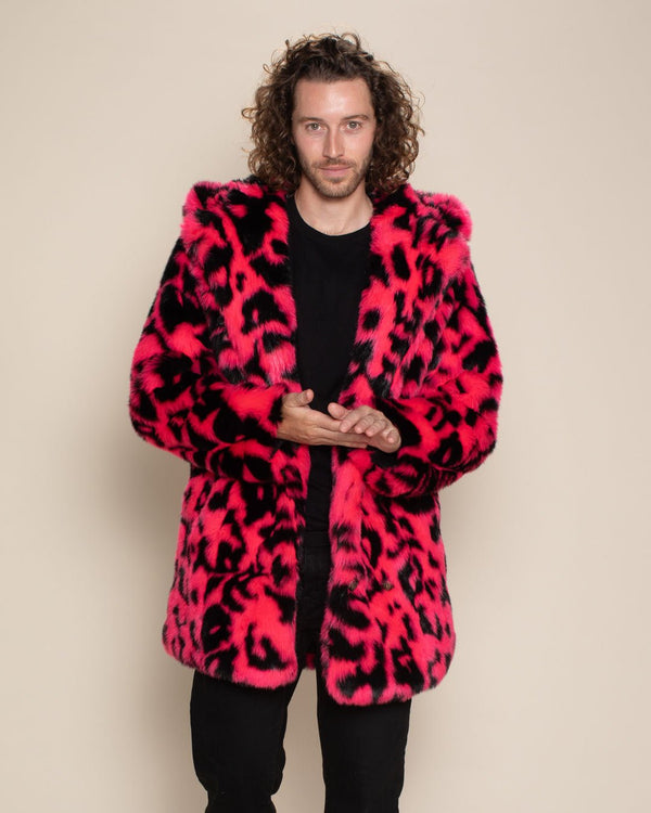 【Cor】NO ROMANCE Punk Suede Leopard Reversible Eco Fur Coat MensClassicSpiritHoodsFauxFurN