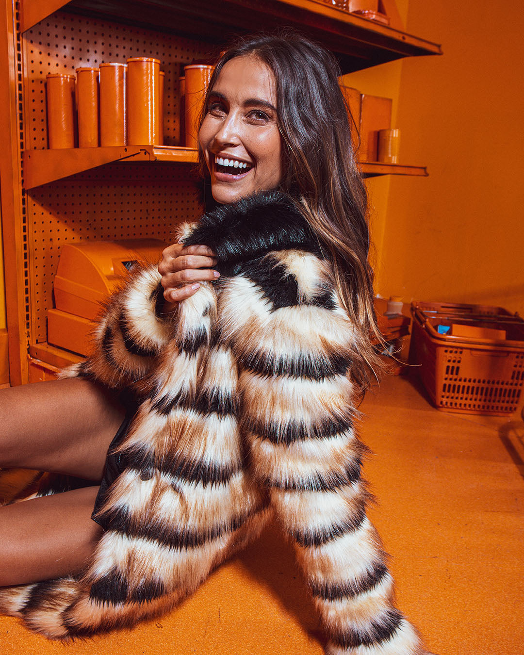 Gazelle Collector Edition Faux Fur Calf Length Coat | Women's