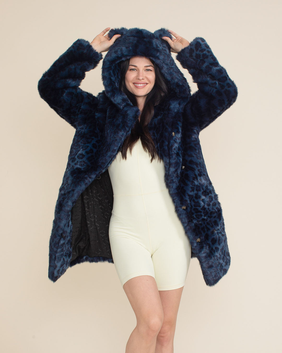 Indigo Leopard Classic Luxe Collector Edition Faux Fur Coat | Women&#39;s