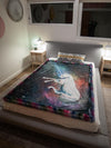 Faux Fur Home Decor Featuring Lora Zombie Unicorn Galaxy SpiritHood Throw 