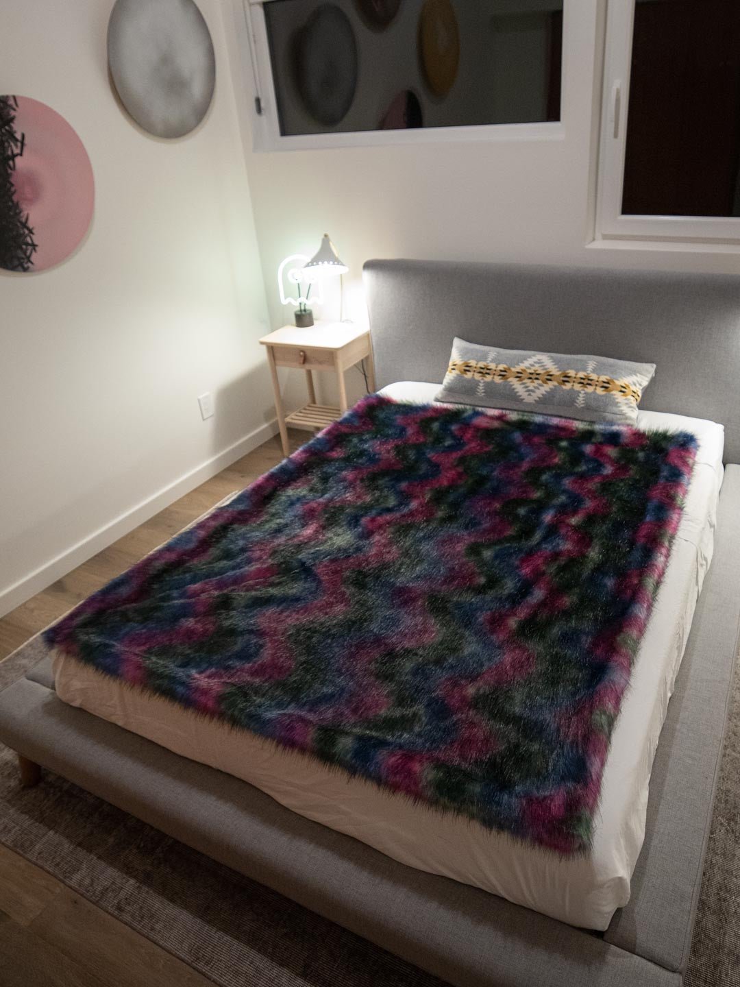 Lora Zombie Unicorn Galaxy Faux Fur Throw 