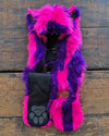 Custom Logo on Paw of Wonder Cat Faux Fur Hood