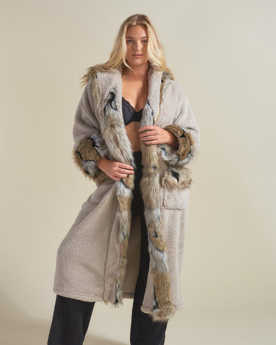 Wolf Print Robe Shop Women's Faux Fur Robes - SpiritHoods