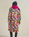 Rainbow Butterfly Calf Length Faux Fur Coat | Men's - SpiritHoods