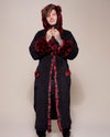 Hooded Faux Fur Robe in Wild Cat Design