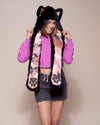 Luxe Faux Fur SpiritHood with Indigo Wolf Design