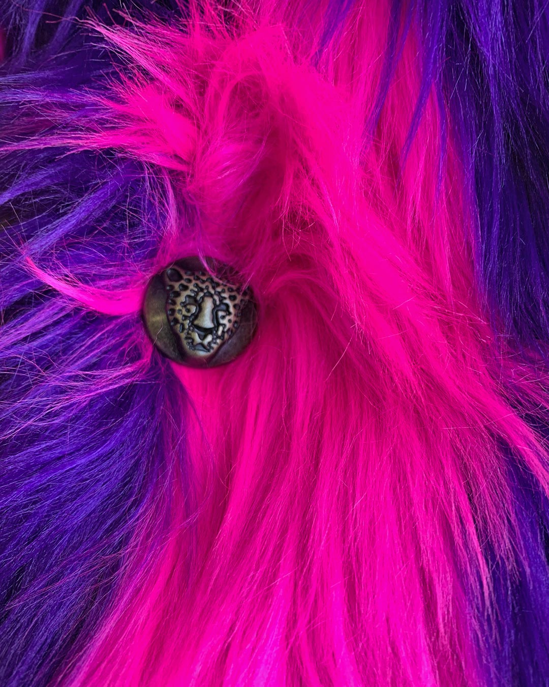 Custom SpiritHoods Button on Wonder Cat Limited Edition Faux Fur Hood