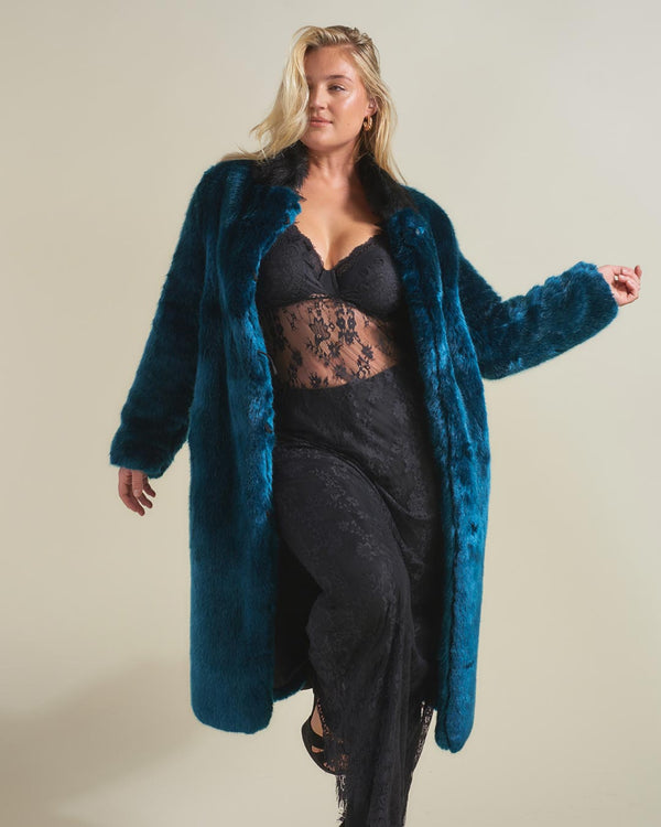 Royal Wolf Faux Fur Women's Full Length Coat | SpiritHoods