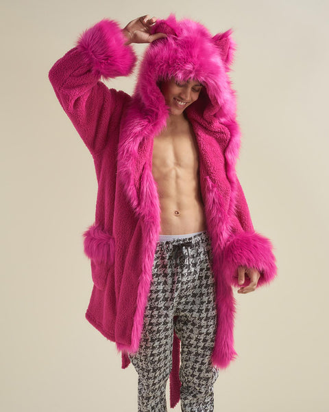 Lipstick Wolf Men's Faux Fur Short Robe | SpiritHoods