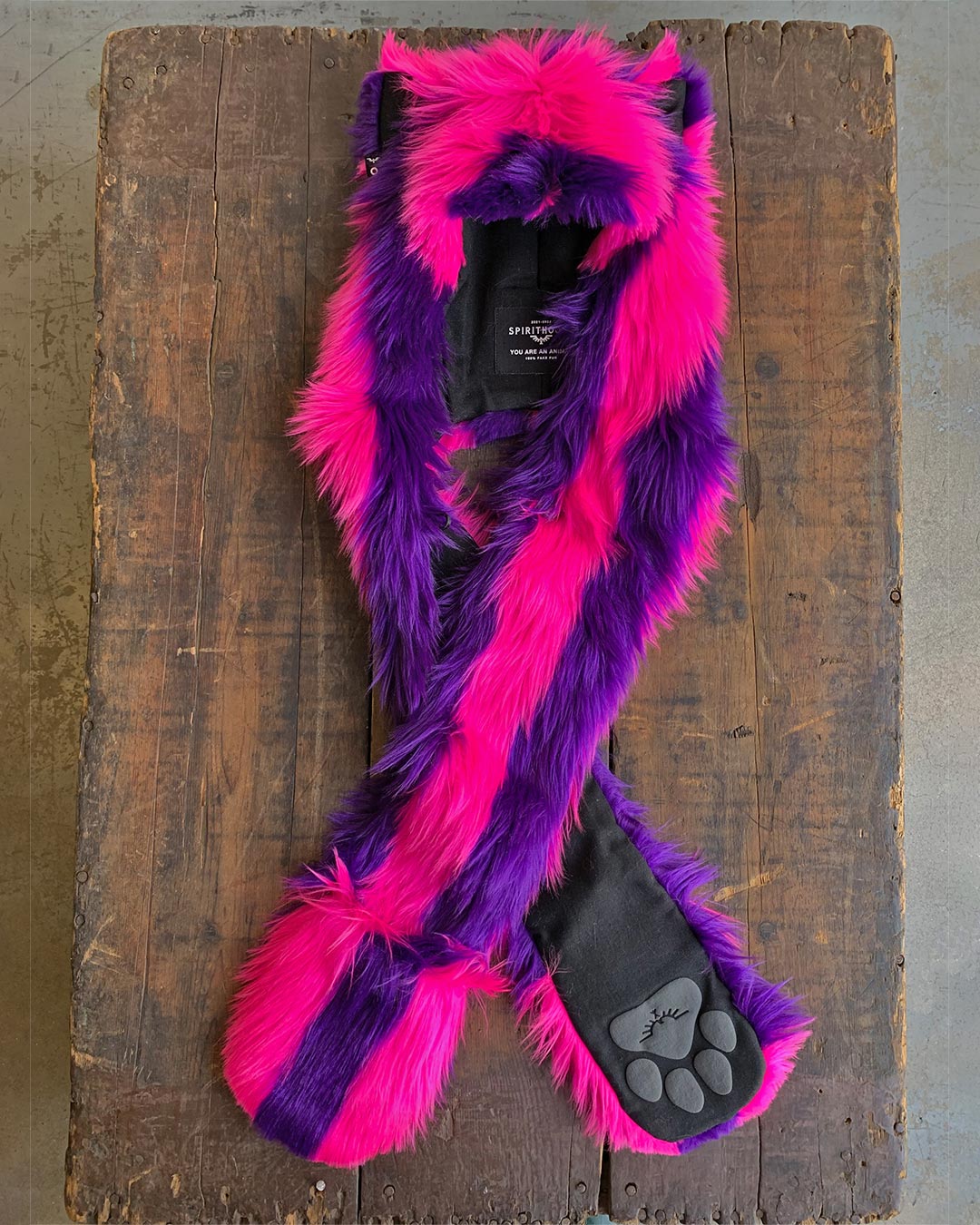 Faux Fur with Hood in Wonder Cat Limited Edition Design