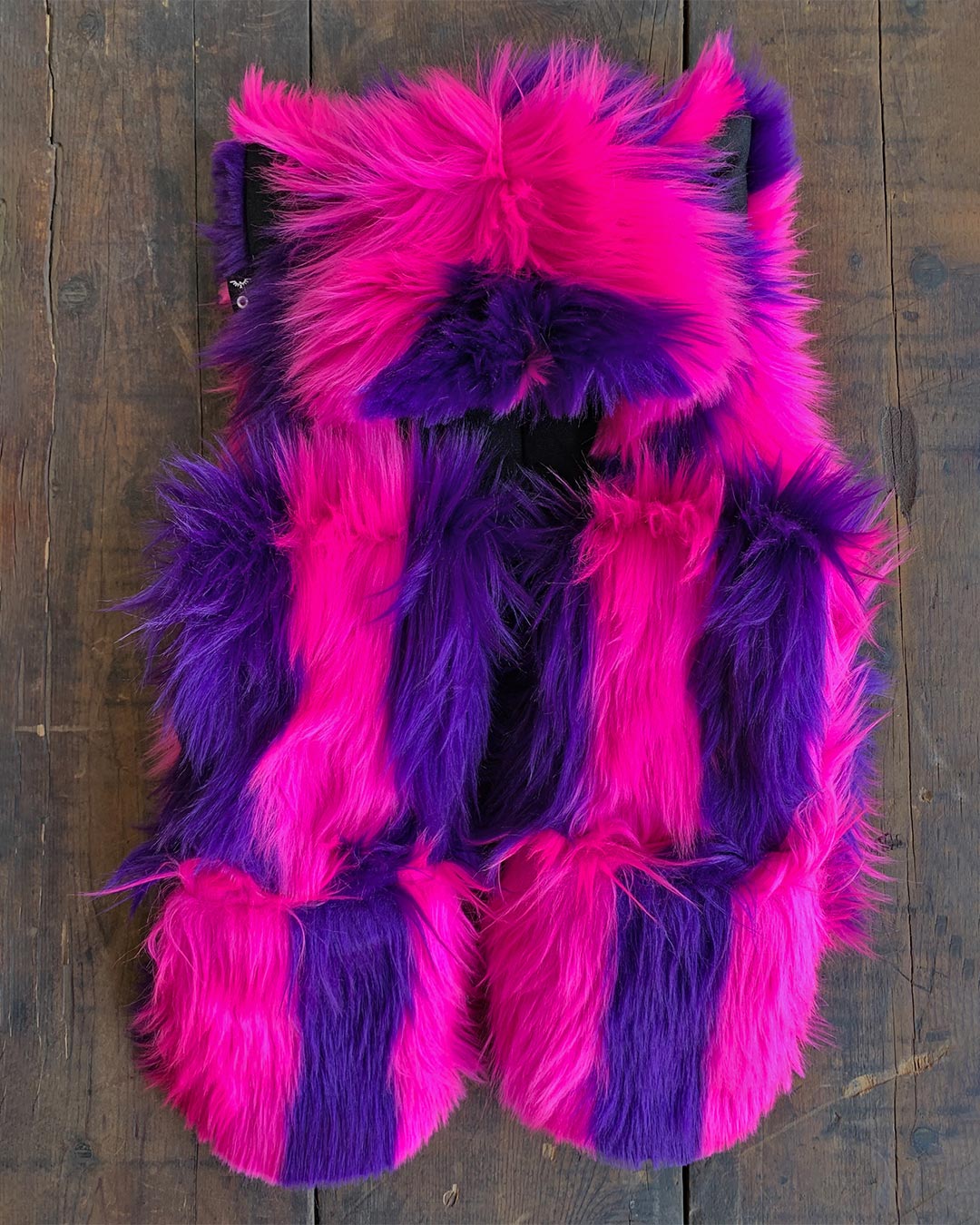 Hooded Faux Fur with Wonder Cat Design
