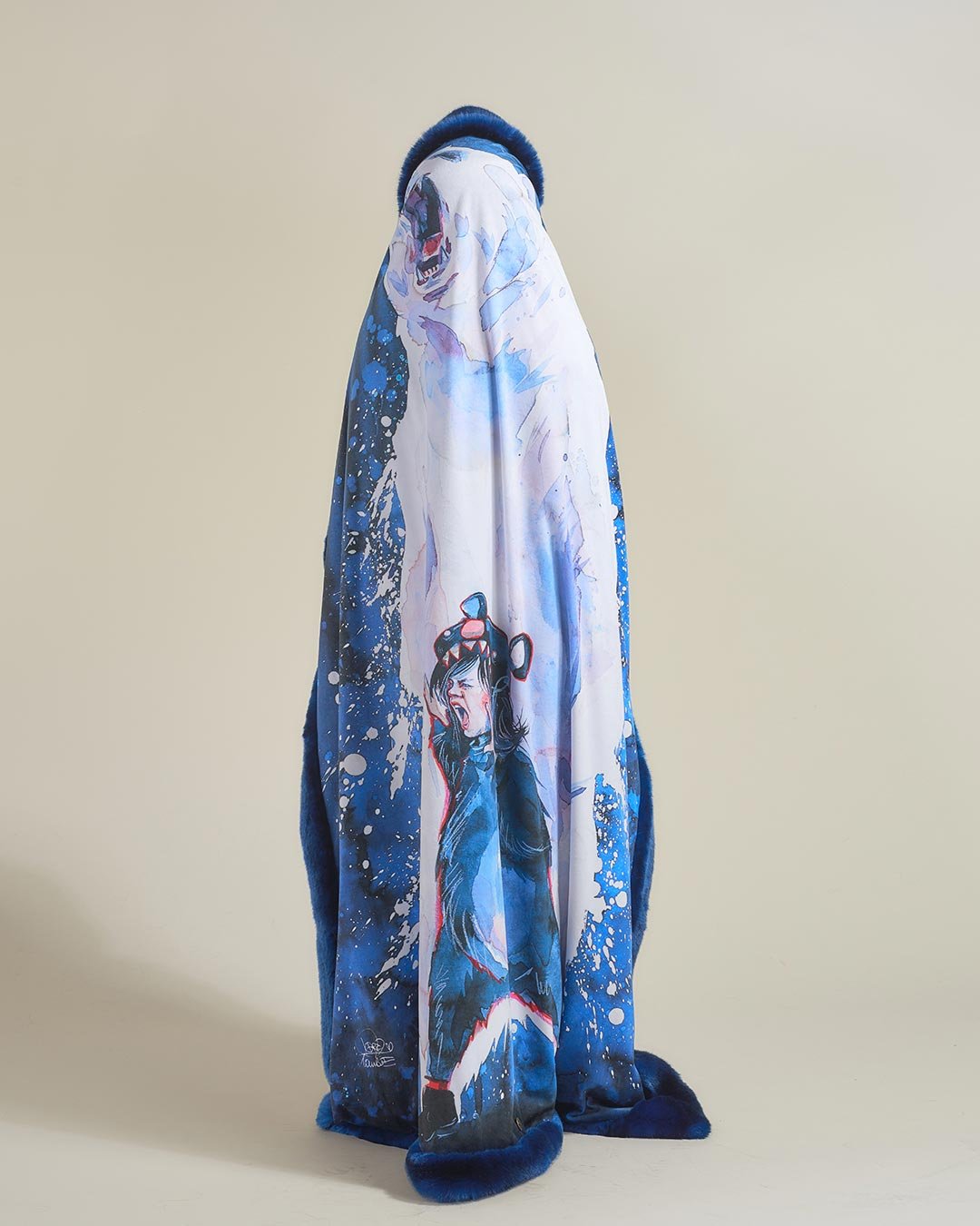 Lora Zombie Artist Edition Luxe Courage Polar Bear Faux Fur Throw - SpiritHoods