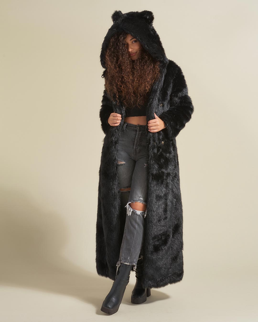 long dress coat with hood Men's Landing Leathers Holmes Hooded Wool Blend Long Coat