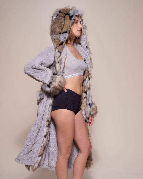 Wolverine Plush Faux Fur Womens Robe With Hood | SpiritHoods
