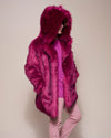Man wearing Love Wolf Luxe Classic Faux Fur Coat, side view 1