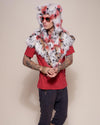 Strawberry Leopard Shawl with Hood on Male