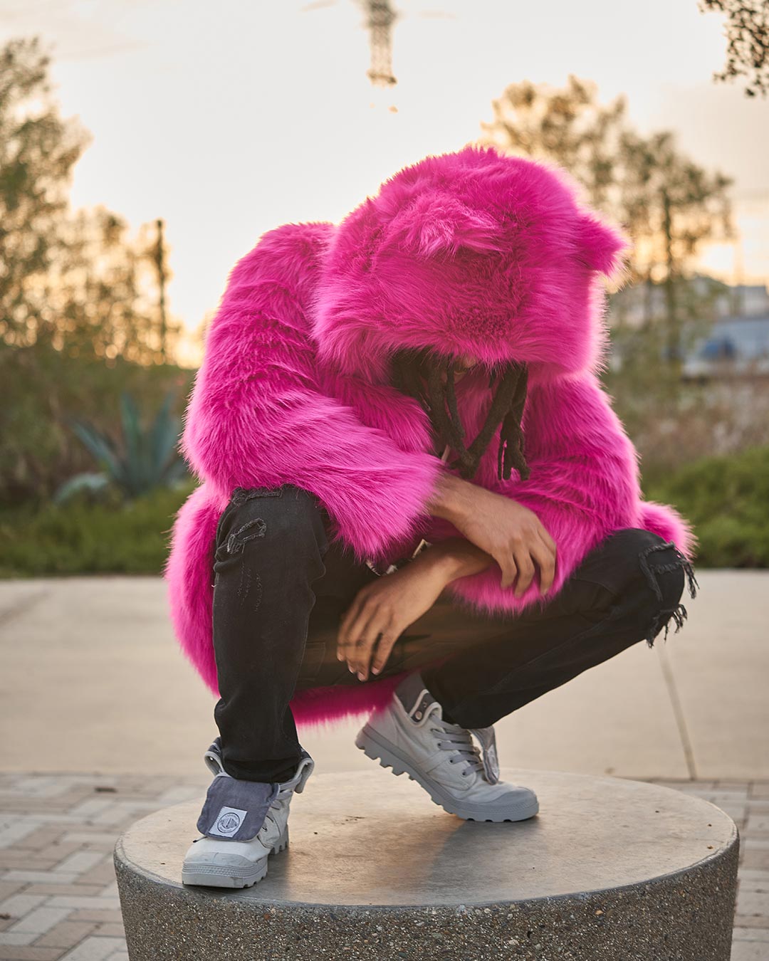 Lipstick Wolf Men's Faux Fur Coat | SpiritHoods