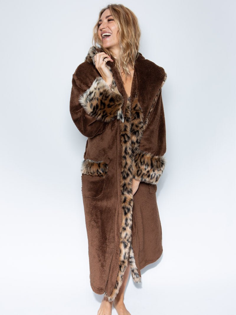 Classic Leopard Faux Fur House Robe - Luxurious Comfort with Wild Flair ...
