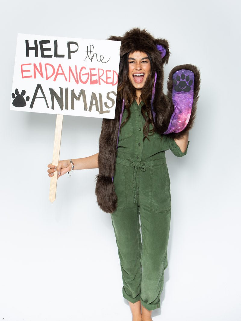 Brown Limited Edition Brown Bear Galaxy SpiritHood on Female