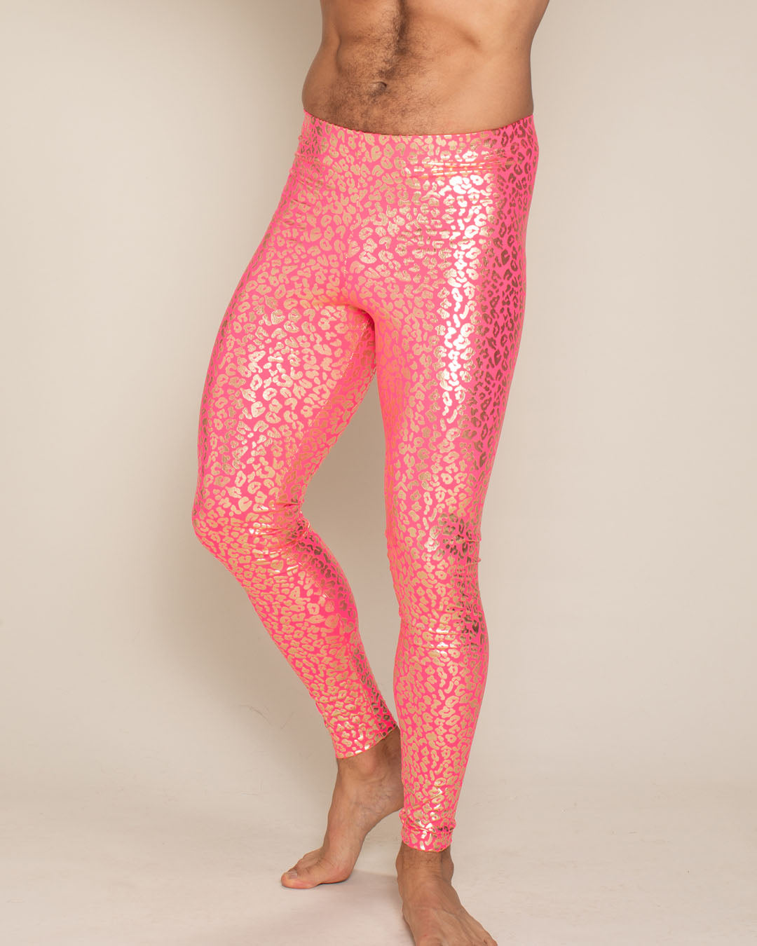 Neon Pink Royal Leopard Foil Leggings