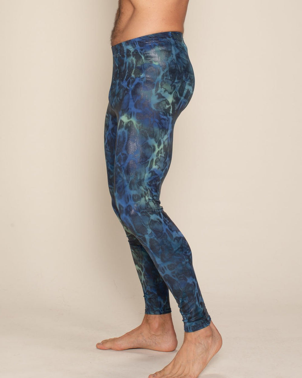Tropical Bird Patchwork Print Men's Leggings main image 0