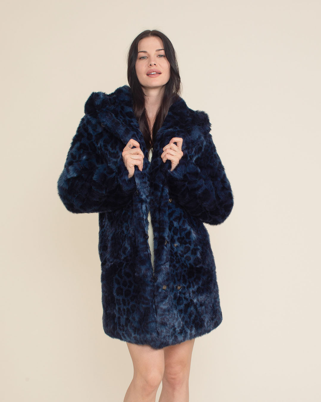 Indigo Leopard Classic Collector Edition Faux Fur Coat | Women's