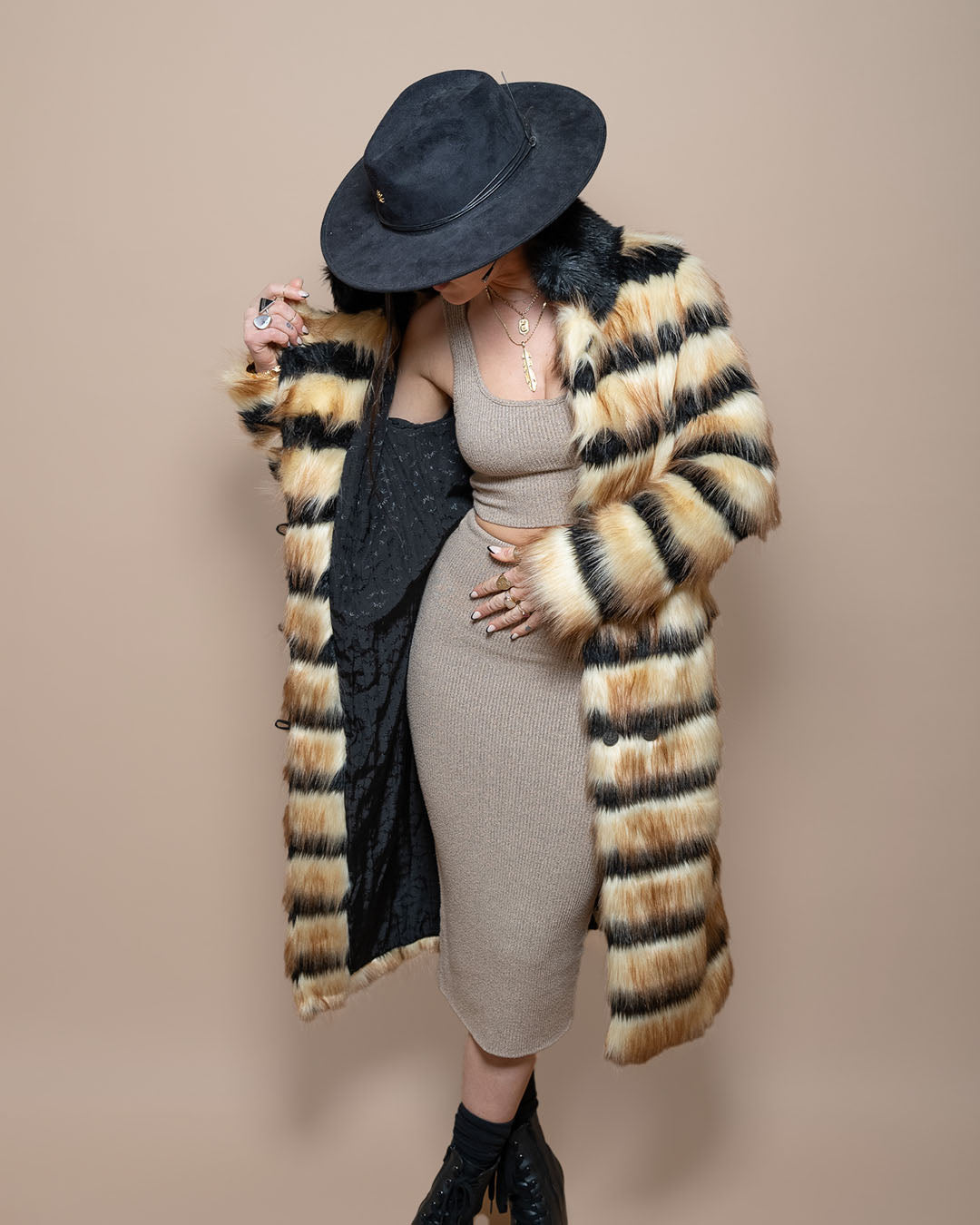 Gazelle Collector Edition Faux Fur Calf Length Coat | Women's