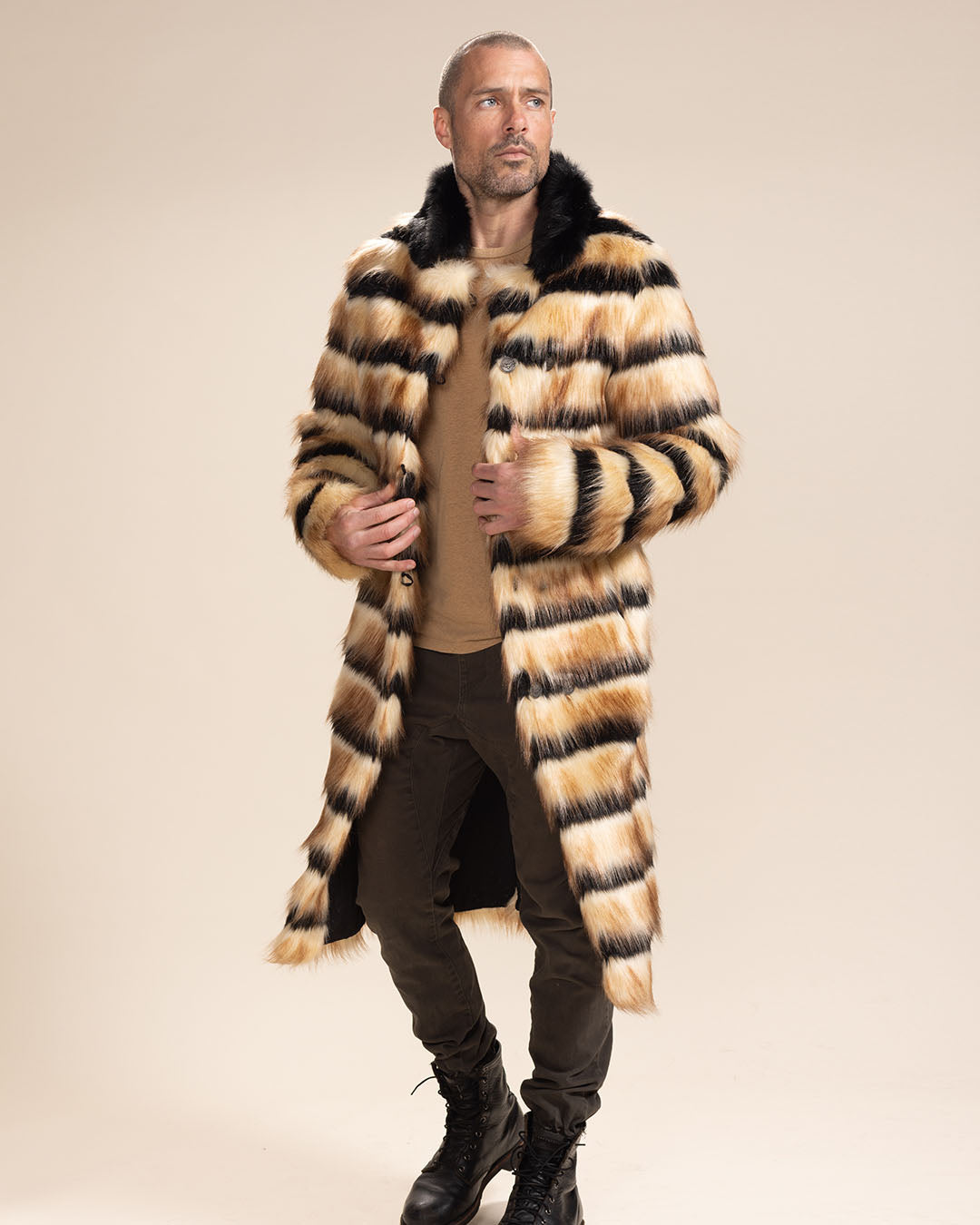 Gazelle Collector Edition Faux Fur Calf Length Coat | Men's