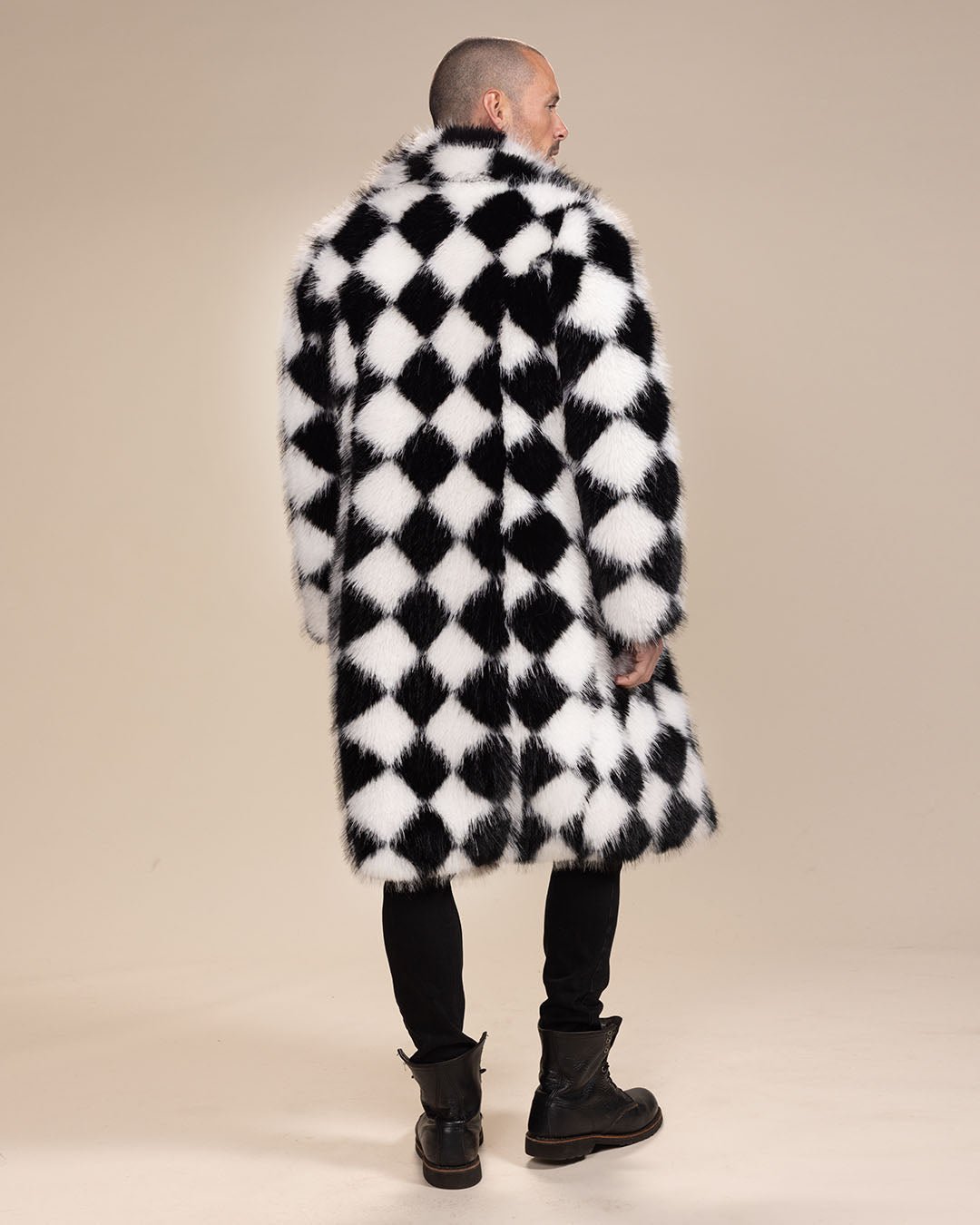 Men's Long Faux Fur Coat | Ace of Diamonds - SpiritHoods