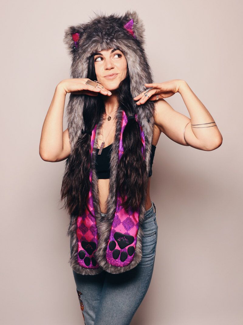 Grey Limited Edition Charcoal Fox SpiritHood on Female