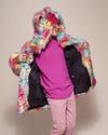 Man wearing faux fur Oaxaca Jaguar Classic Faux Fur Coat, front view 3
