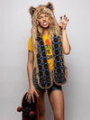 Woman wearing faux fur Collector Edition Coyote SpiritHood