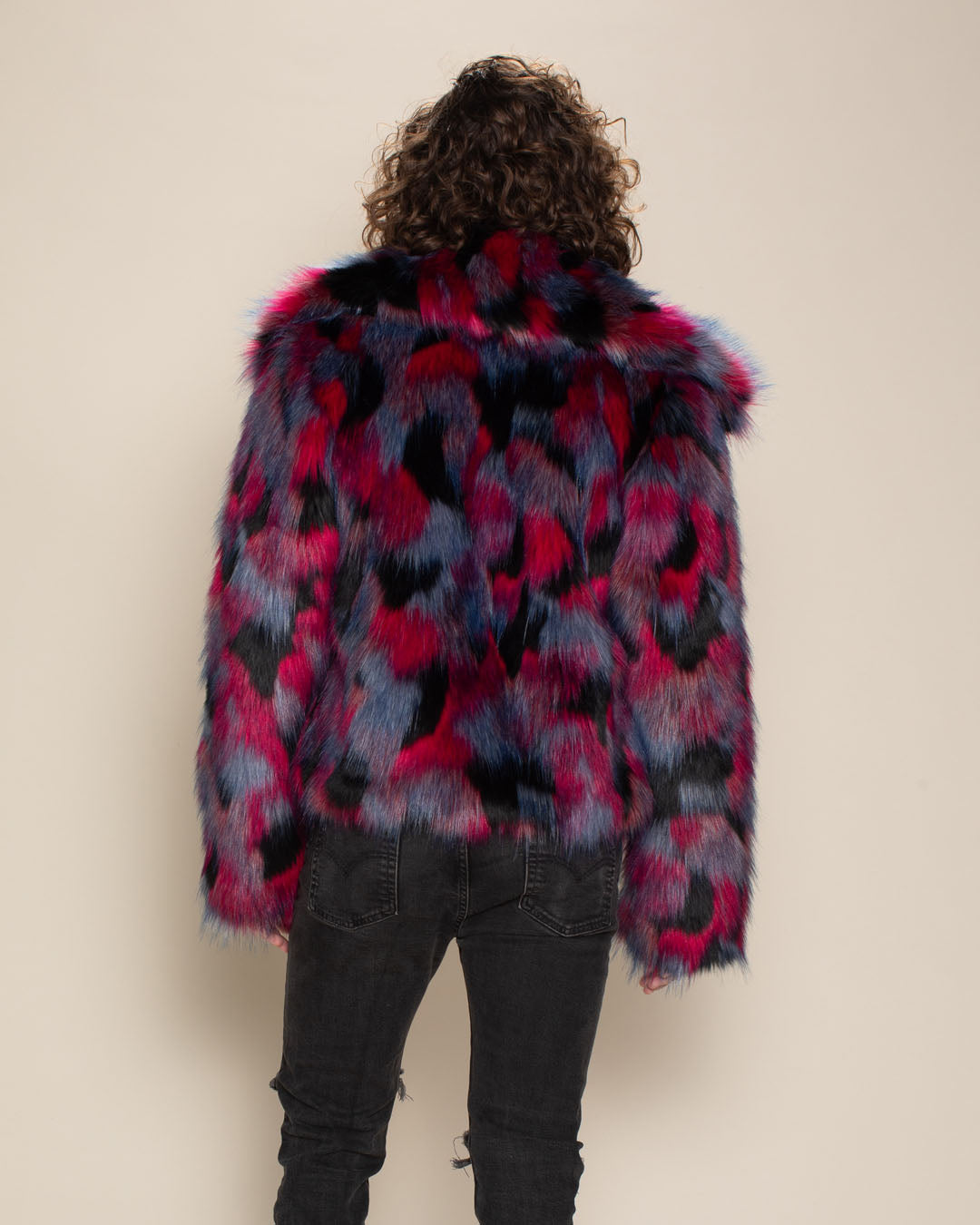Crimson Cat Collared Collector Edition Faux Fur Waist Jacket | Men&#39;s