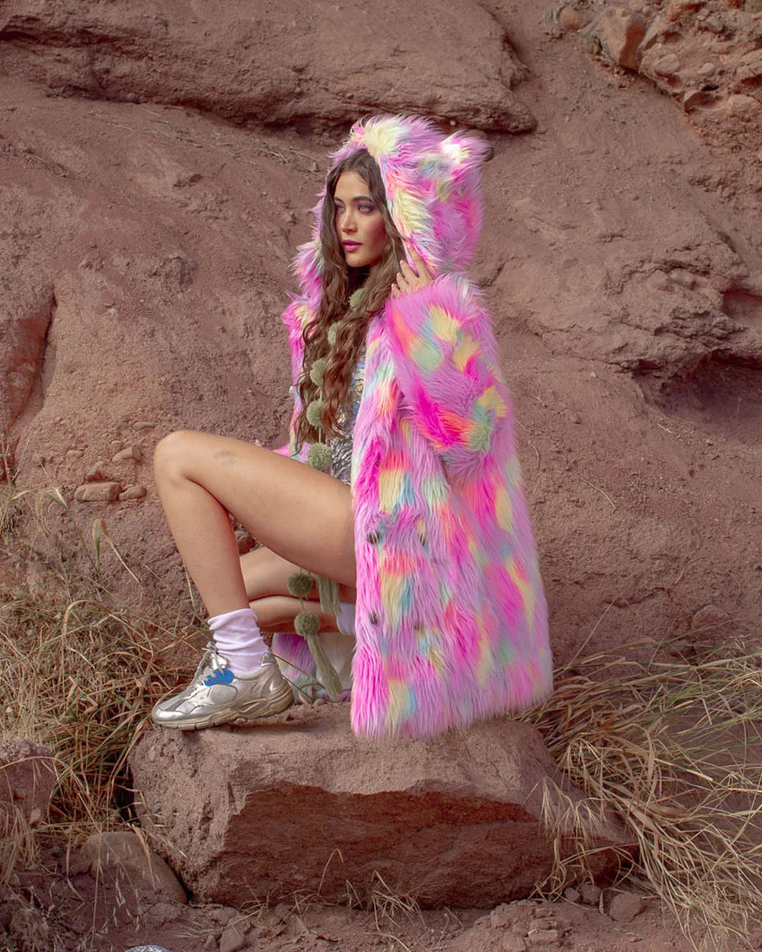 Classic Women's Faux Fur Coat | Dreamland Cat